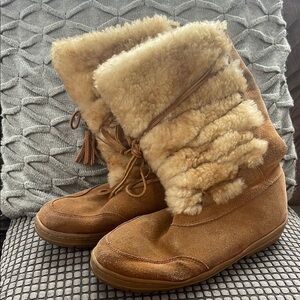 J.Crew Cozy Shearling-Lined Tan Boots Size 10